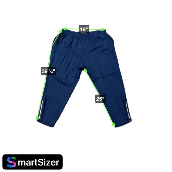 Navy Blue Soft Surroundings Womens Elastic Waist Pants Ankle Zippers Sz 2X - Picture 9 of 9
